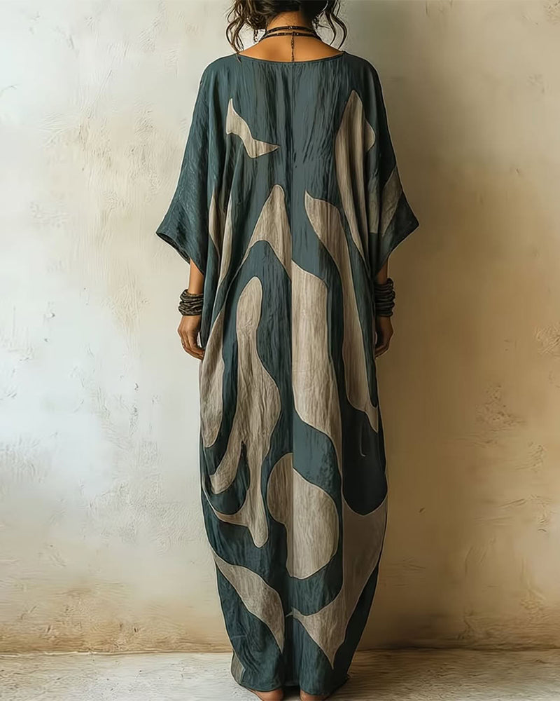 Aramina - Luxusní potištěný maxi kaftan