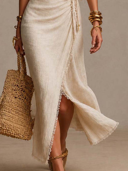Aeloria - Prémiové midi šaty z lnu