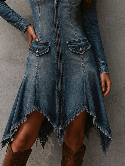 Damarine - Prémiové boho-westernové midi šaty