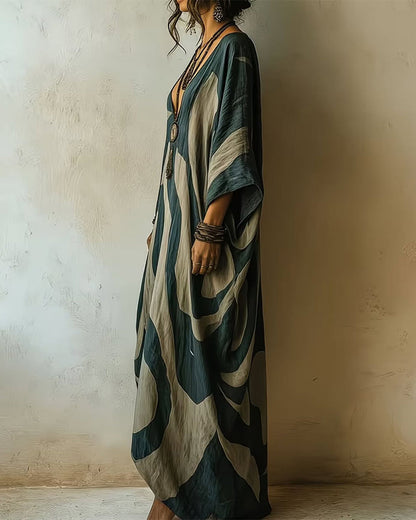 Aramina - Luxusní potištěný maxi kaftan